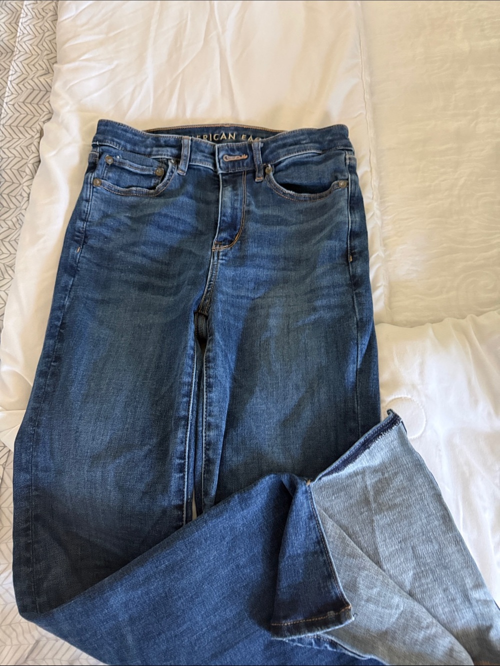 American Eagle Outfitters Straight Leg Women's Jeans - Dark Blue Wash